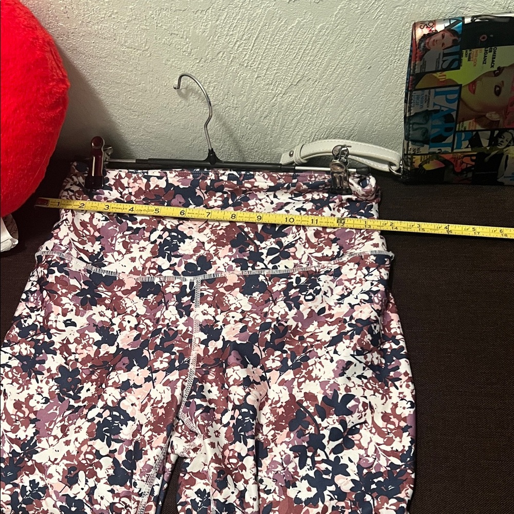 #1233=Balance Collection Women's Floral Leggings - Purple and White - Picture 5 of 9